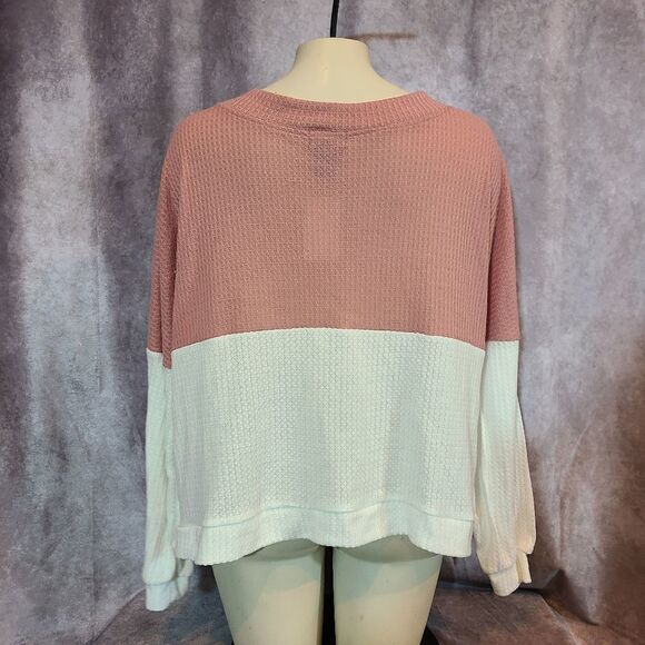 CENY Pink & White Colorblock Pullover Size XL - Picture 3 of 4